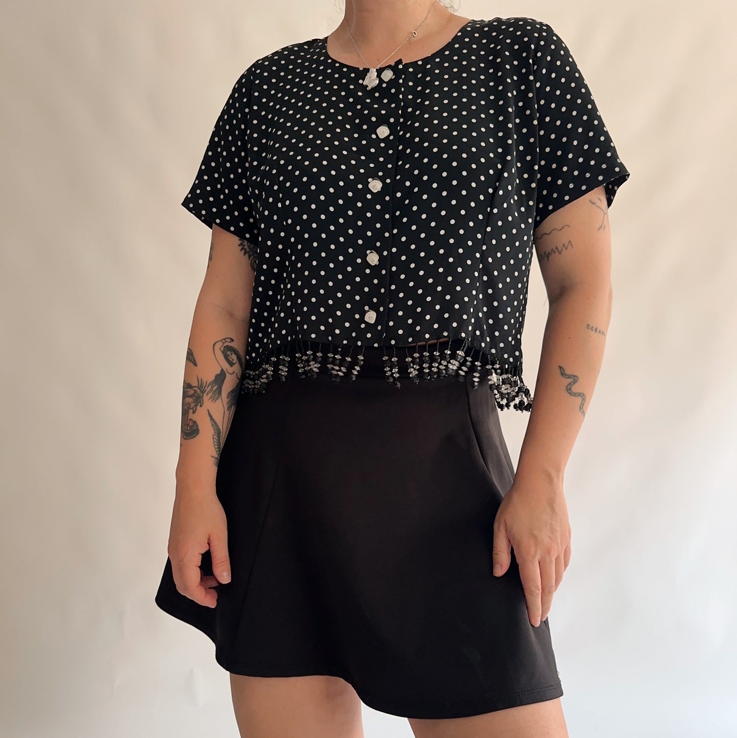 top vintage polka dot (M-L)