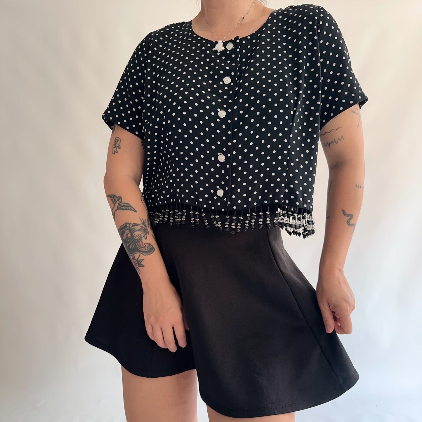 top vintage polka dot (M-L)