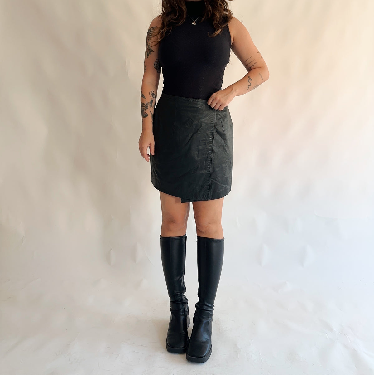 saia vintage de pele (M)