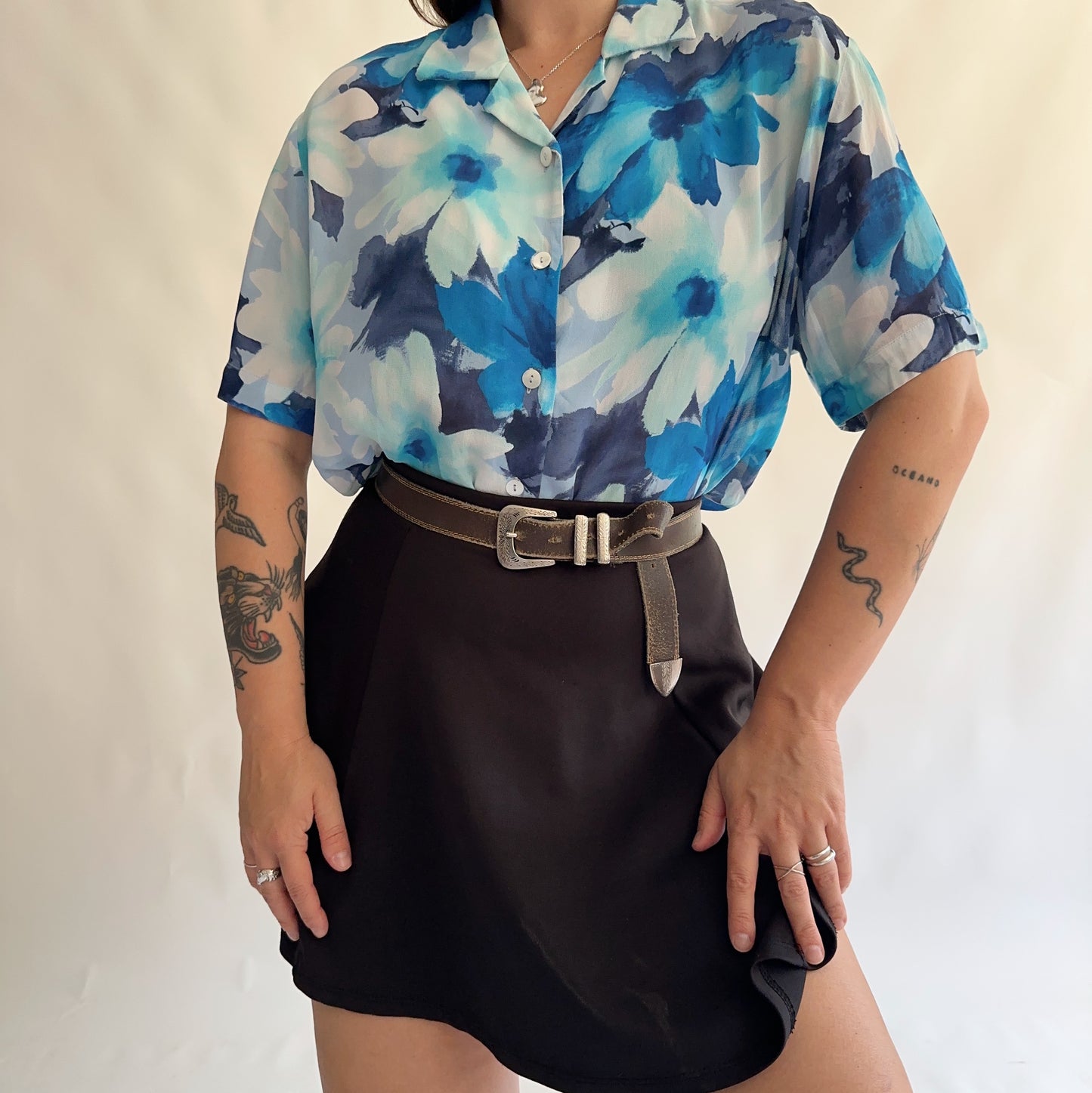 camisa vintage floral (M)