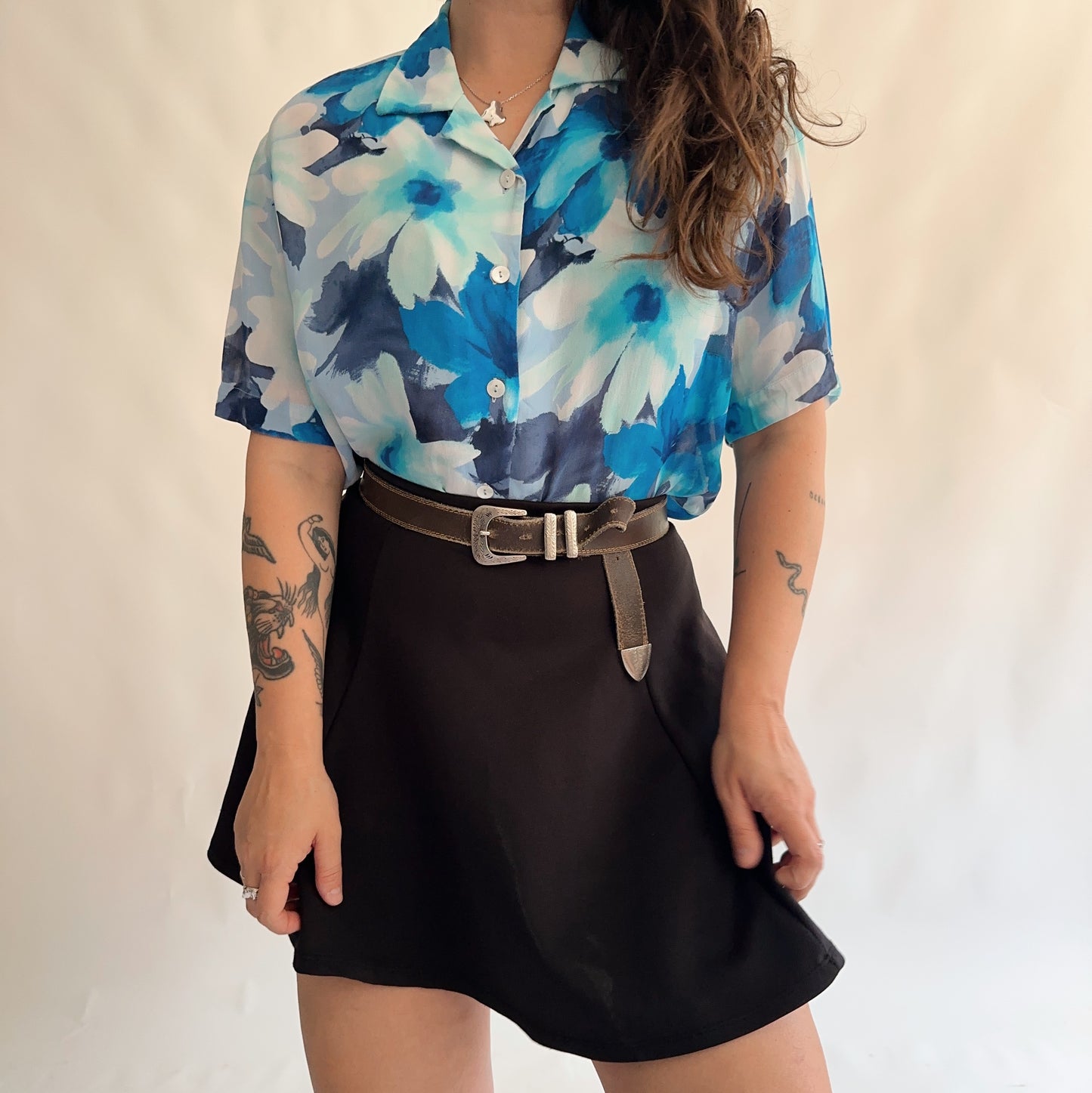 camisa vintage floral (M)