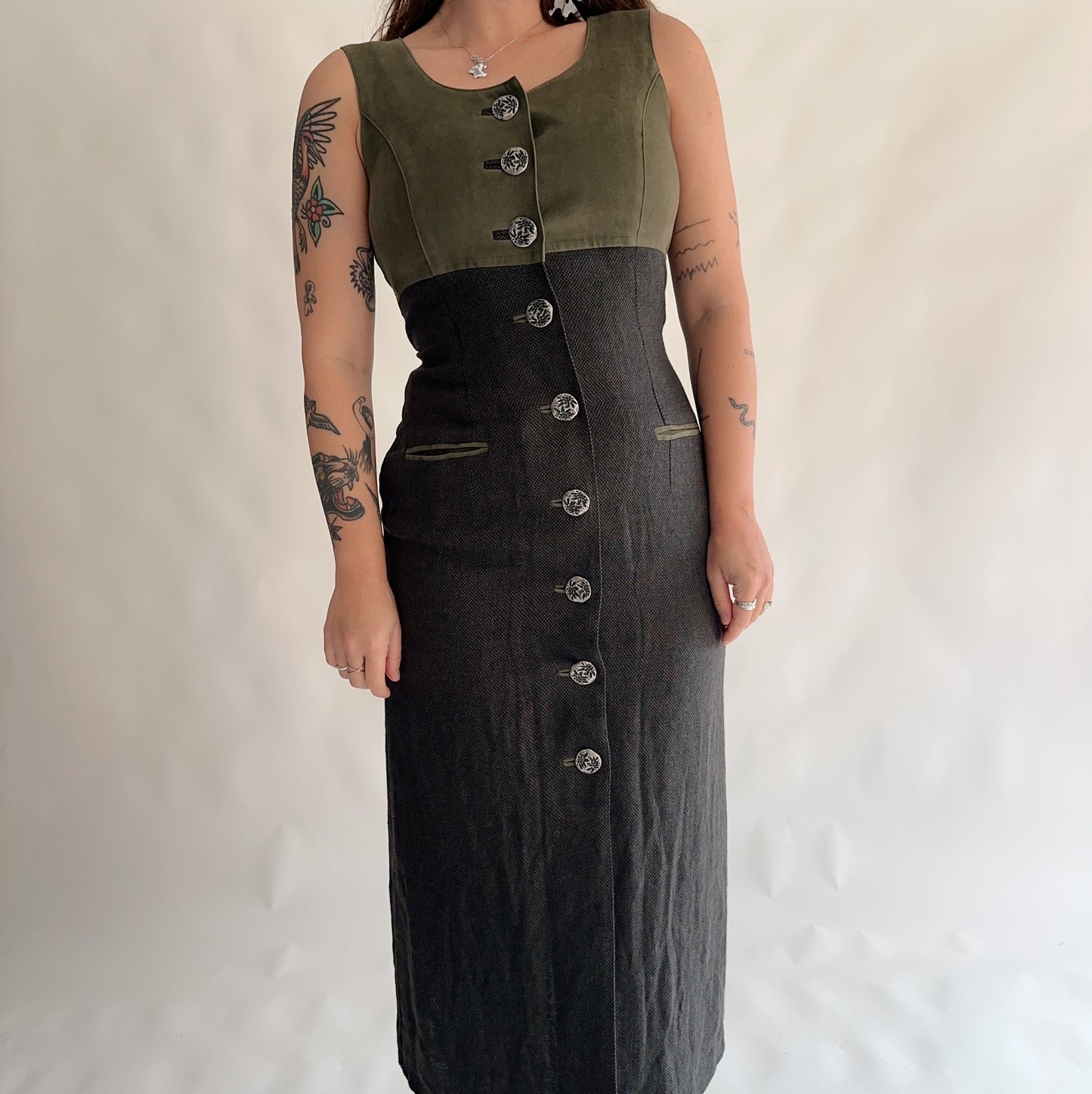 Vestido de inverno vintage austriaco (M-L)