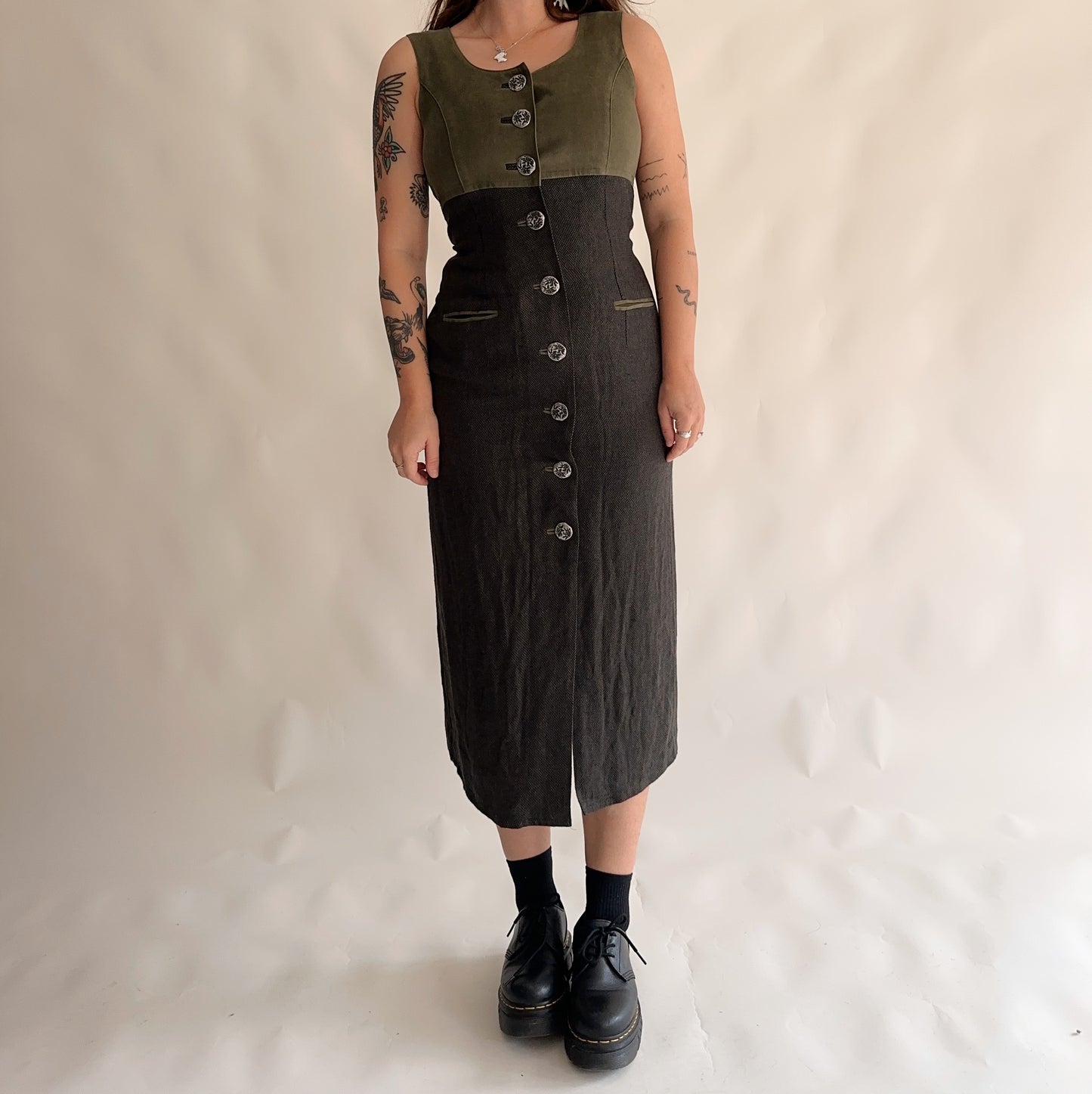 Vestido de inverno vintage austriaco (M-L)