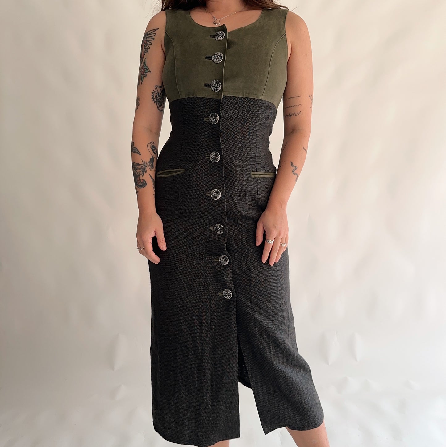 Vestido de inverno vintage austriaco (M-L)