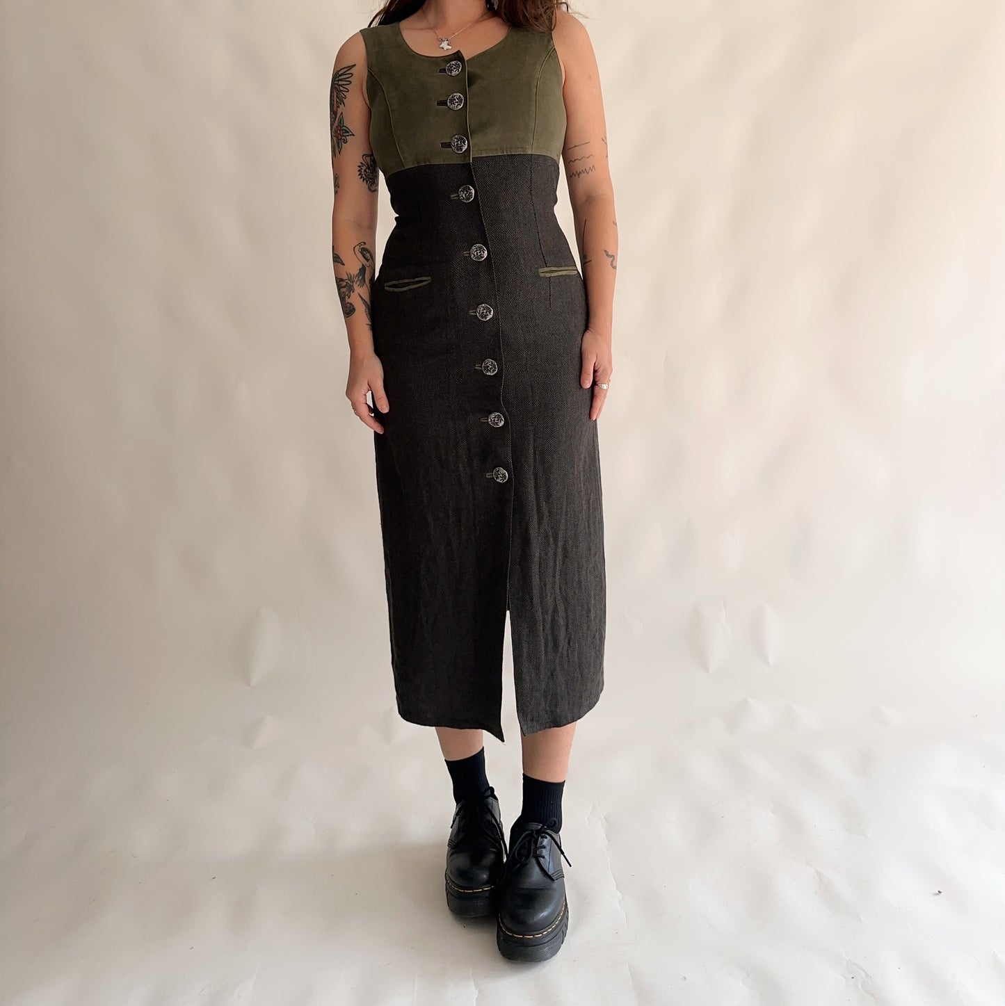 Vestido de inverno vintage austriaco (M-L)