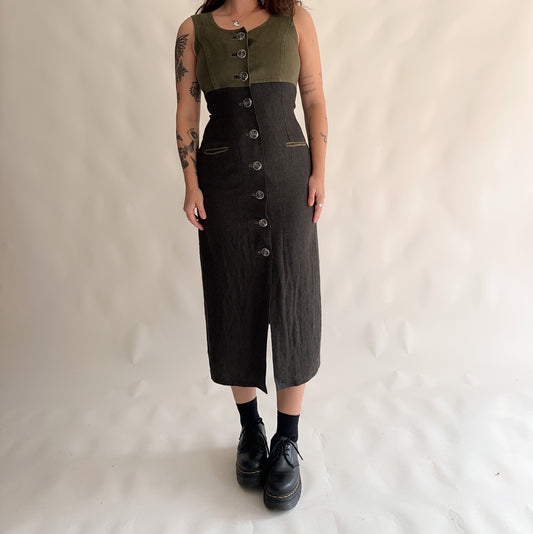 Vestido de inverno vintage austriaco (M-L)