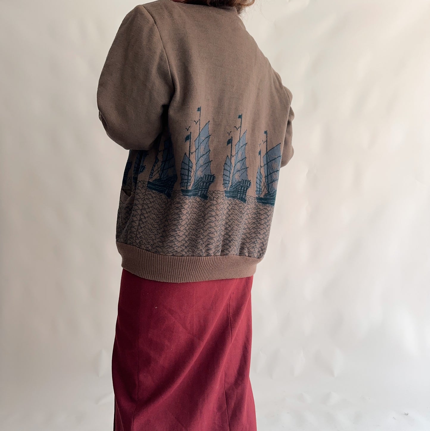 Cardigan Vintage Japonês 100% Lã (M-L)