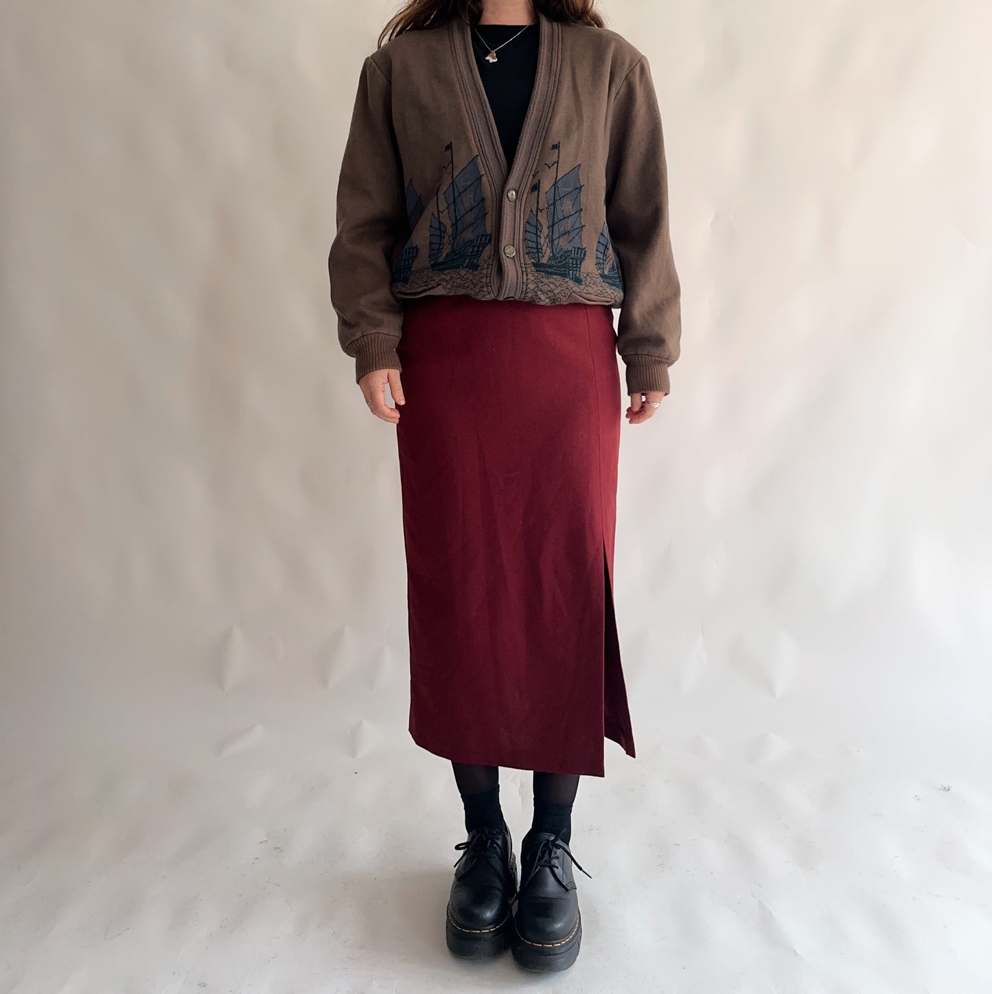 Cardigan Vintage Japonês 100% Lã (M-L)