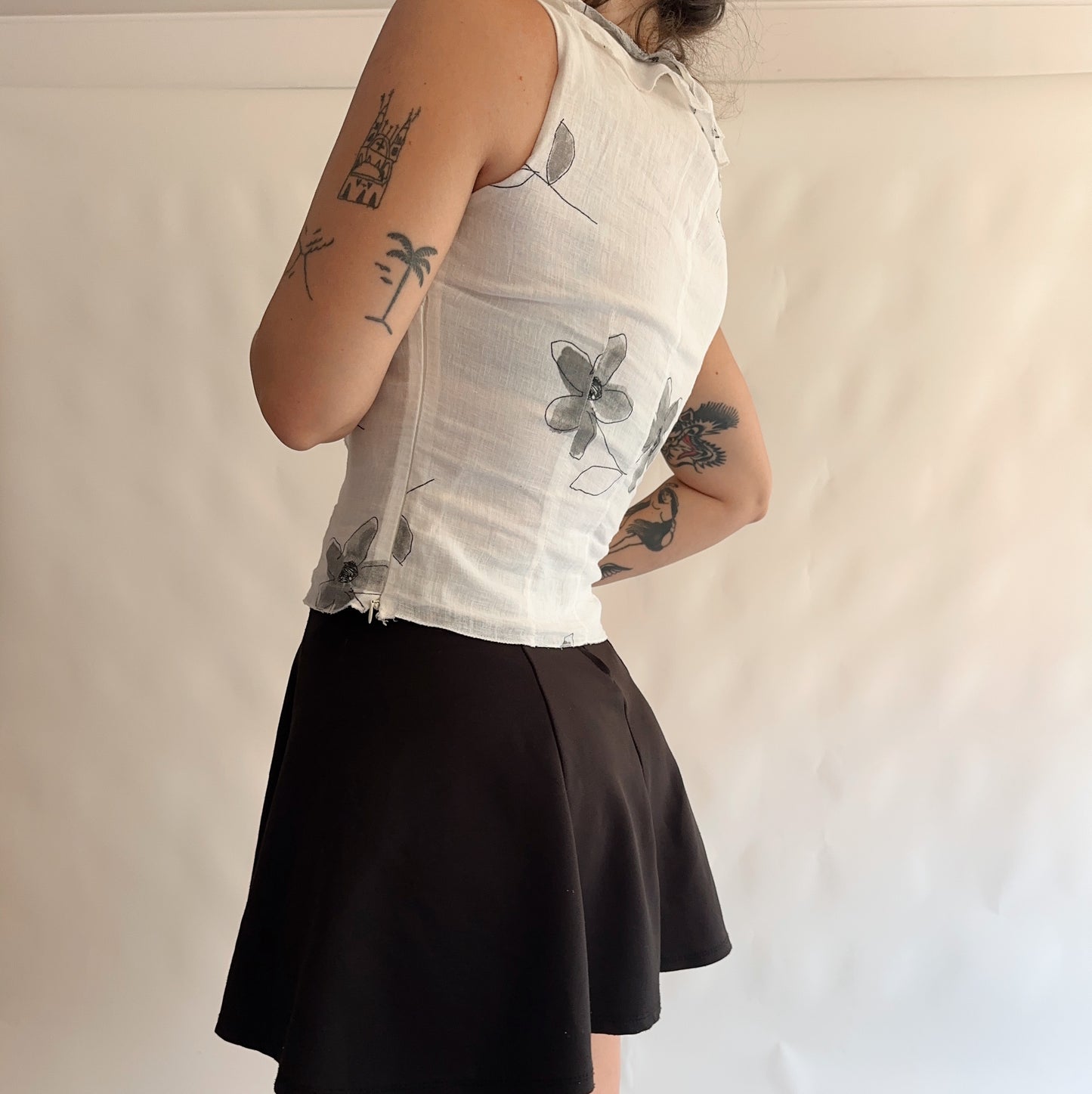 top vintage y2k 100% linho (M)