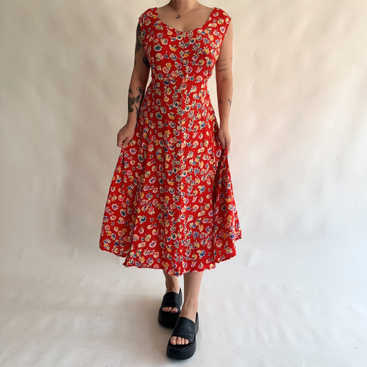 vestido vingtage 90s floral (XL-XXL)