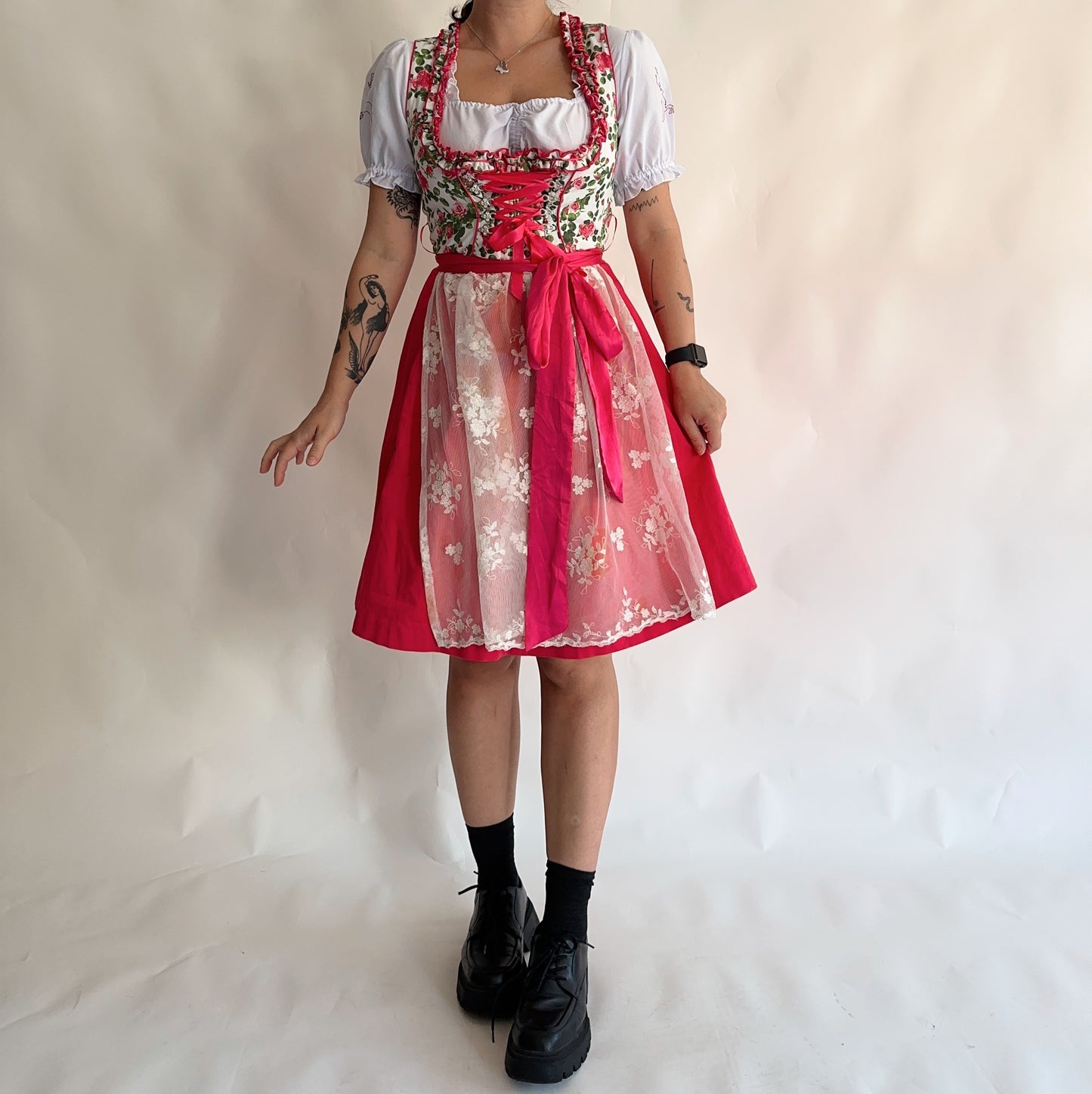 Vintage Dirndl Dress (ML)