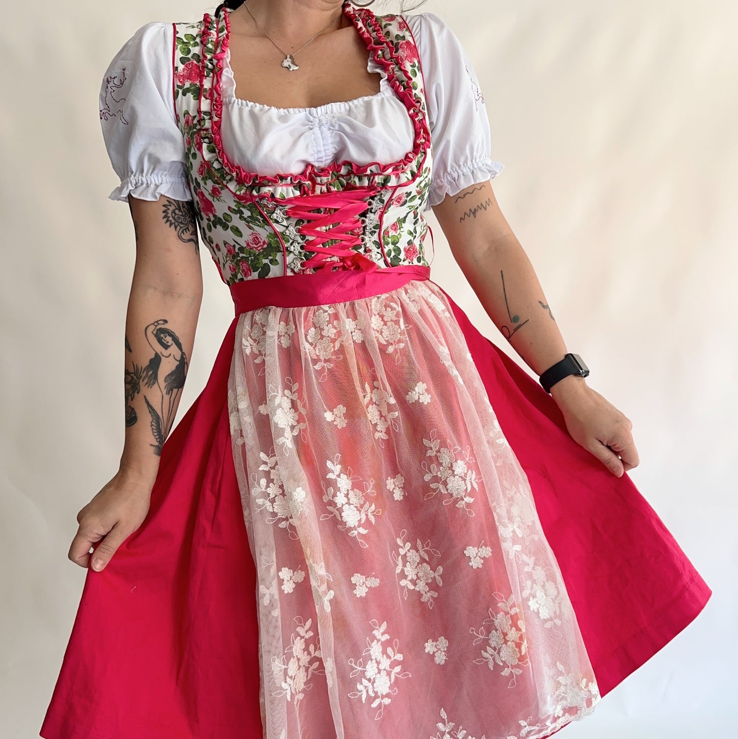 Vintage Dirndl Dress (ML)