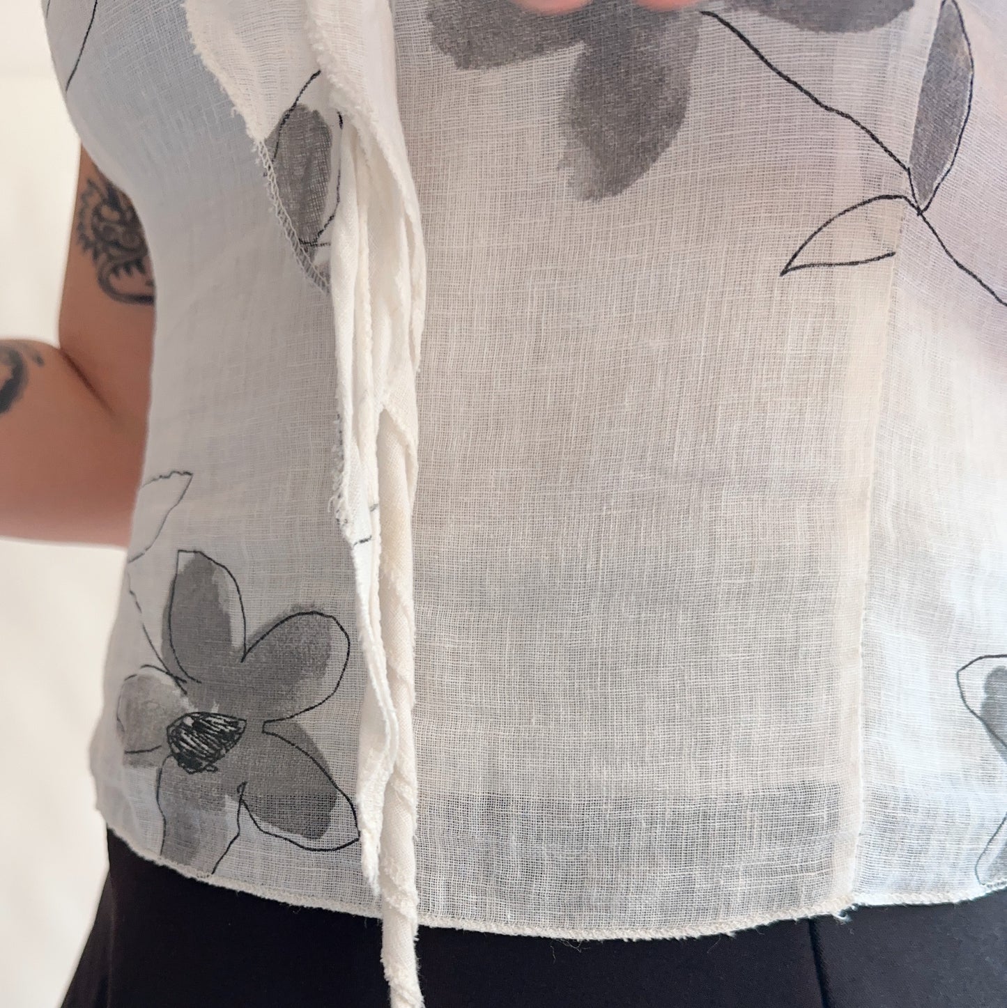 top vintage y2k 100% linho (M)
