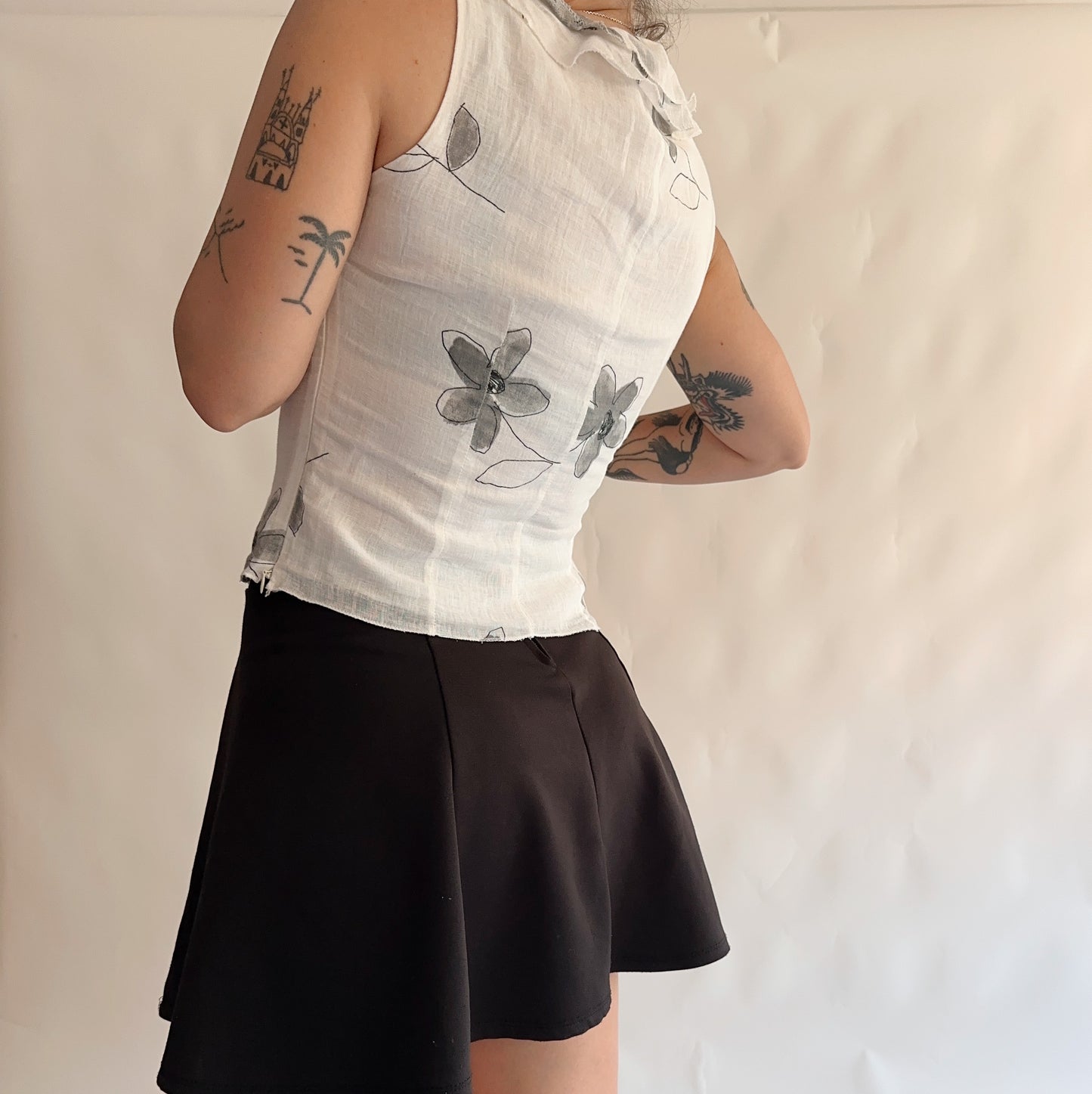 top vintage y2k 100% linho (M)
