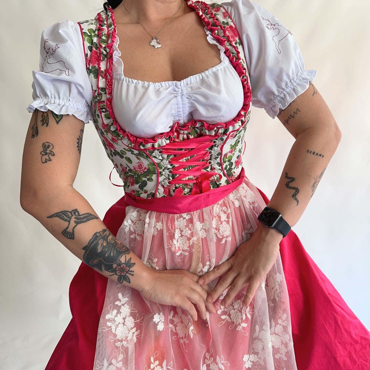 Vintage Dirndl Dress (ML)