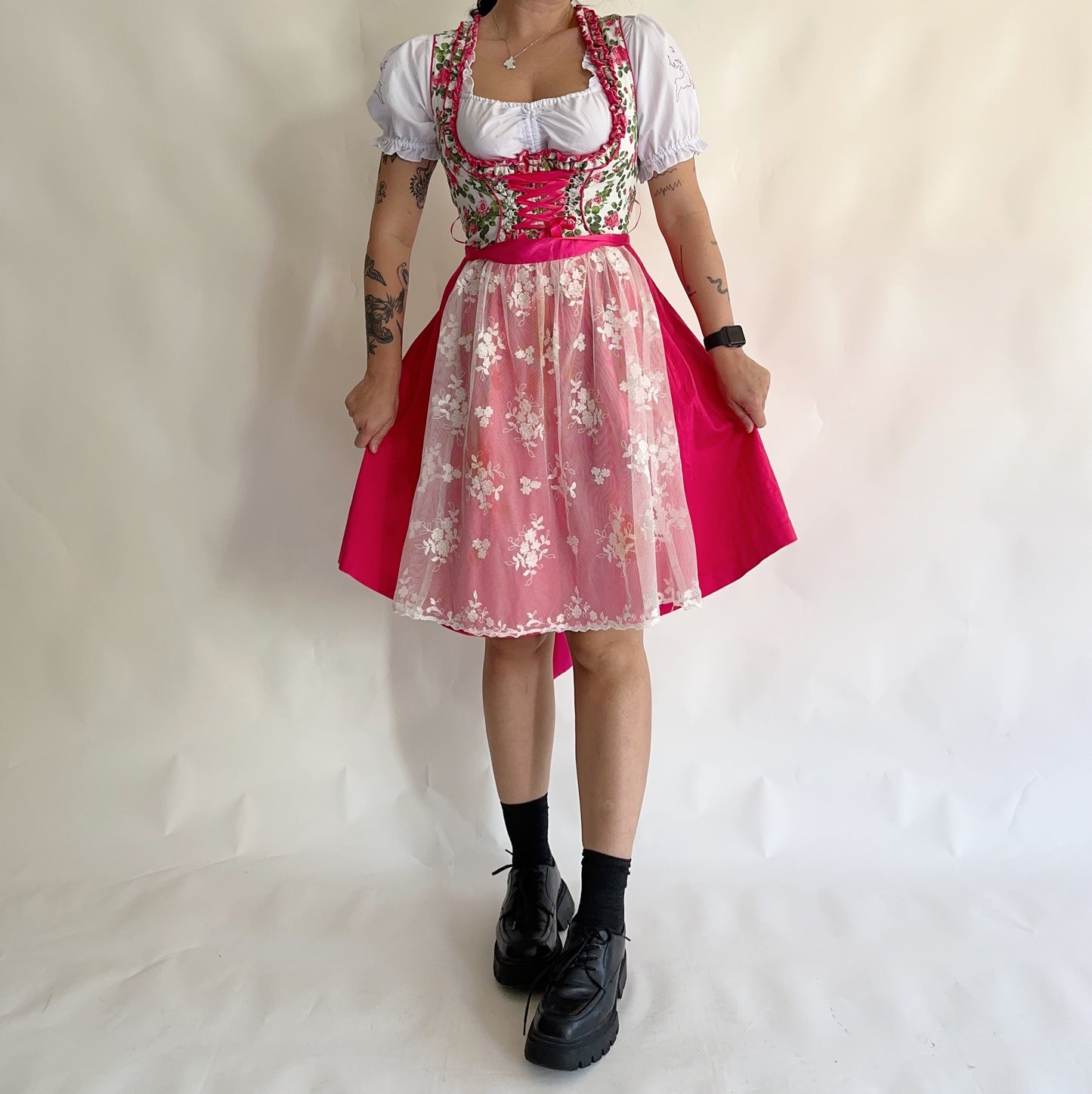 Vintage Dirndl Dress (ML)