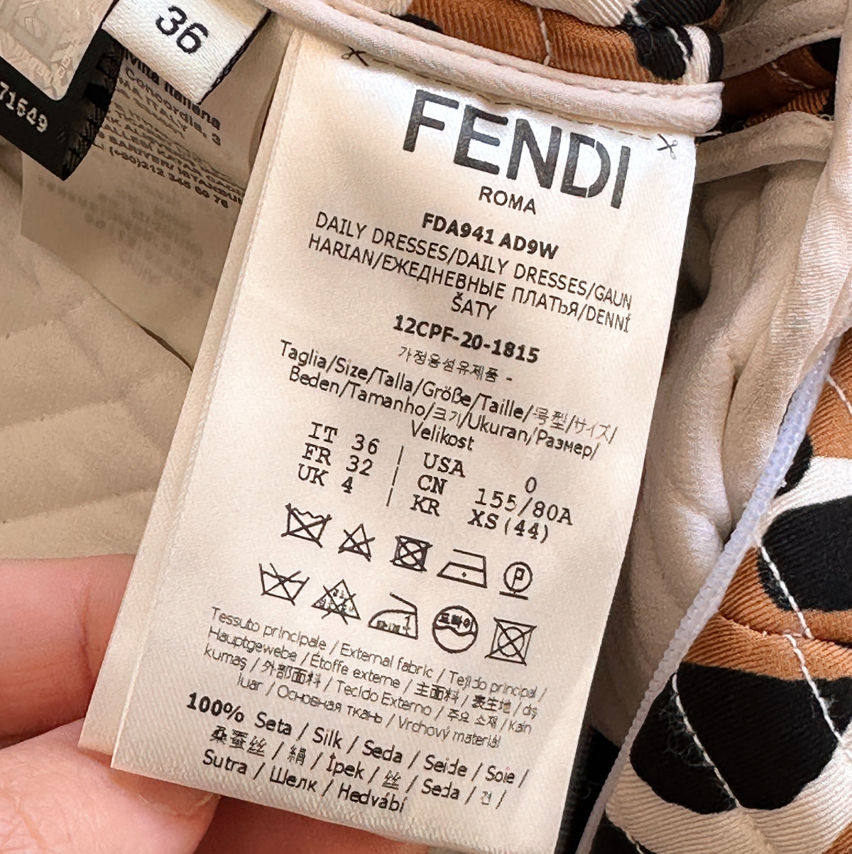 vestido fendi FW 2020-21 100% seda (S)