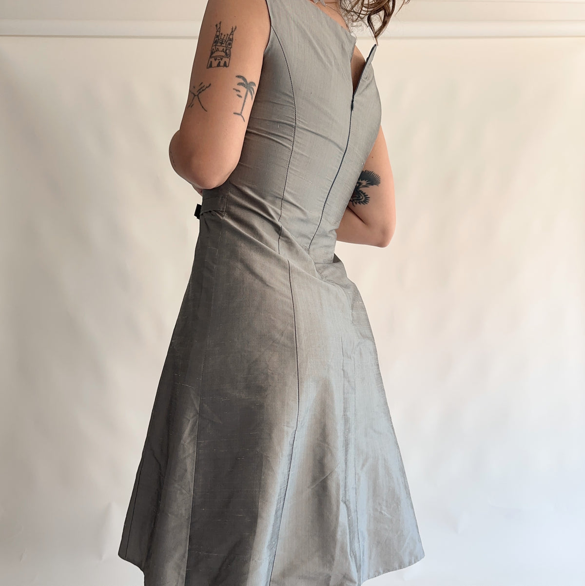 vestido vintage 100% seda (M)