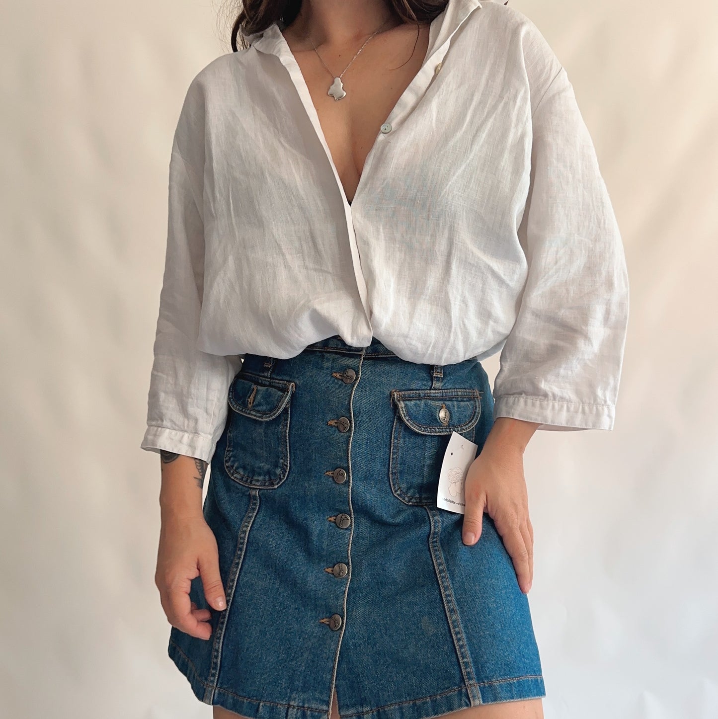 Camisa Vintage 100% linho (L)