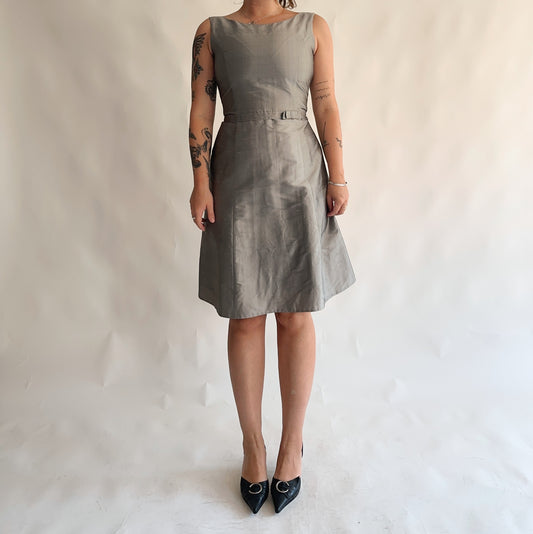 vestido vintage 100% seda (M)