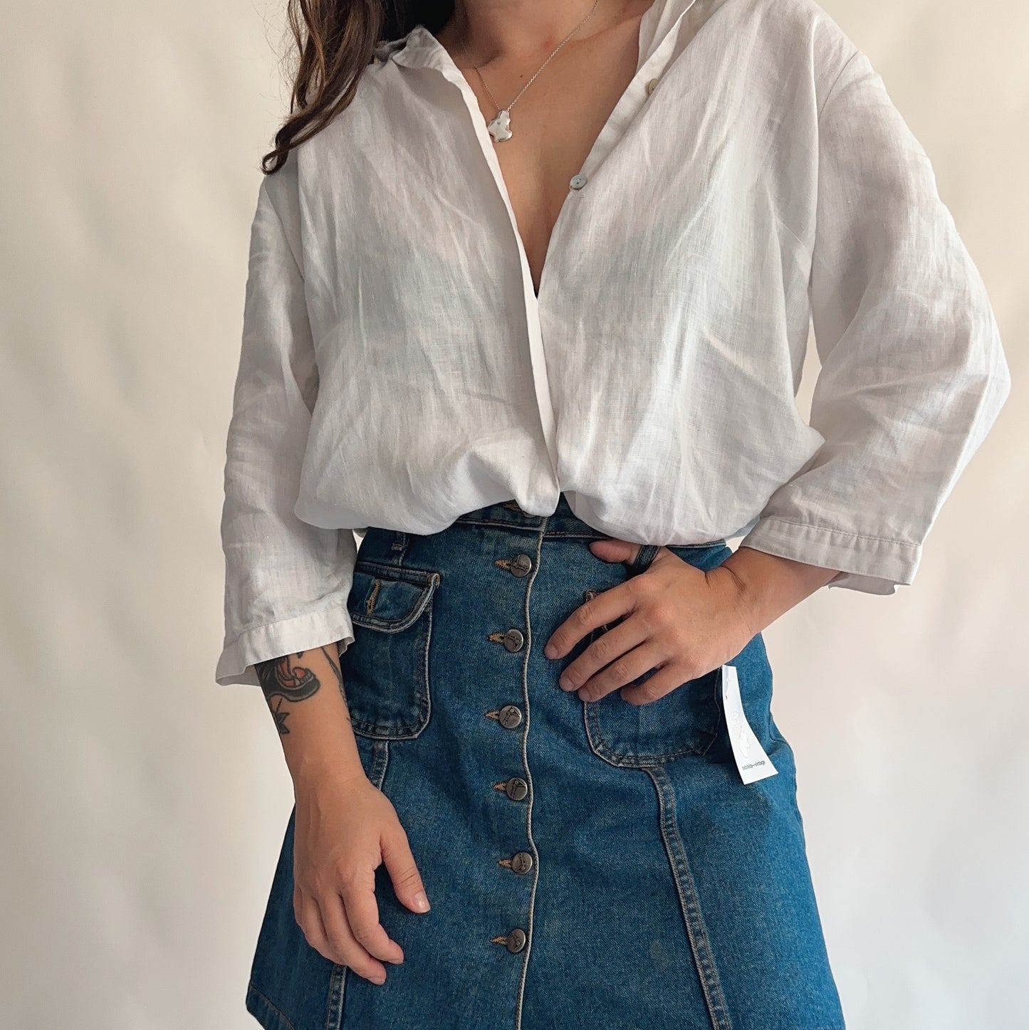 Camisa Vintage 100% linho (L)