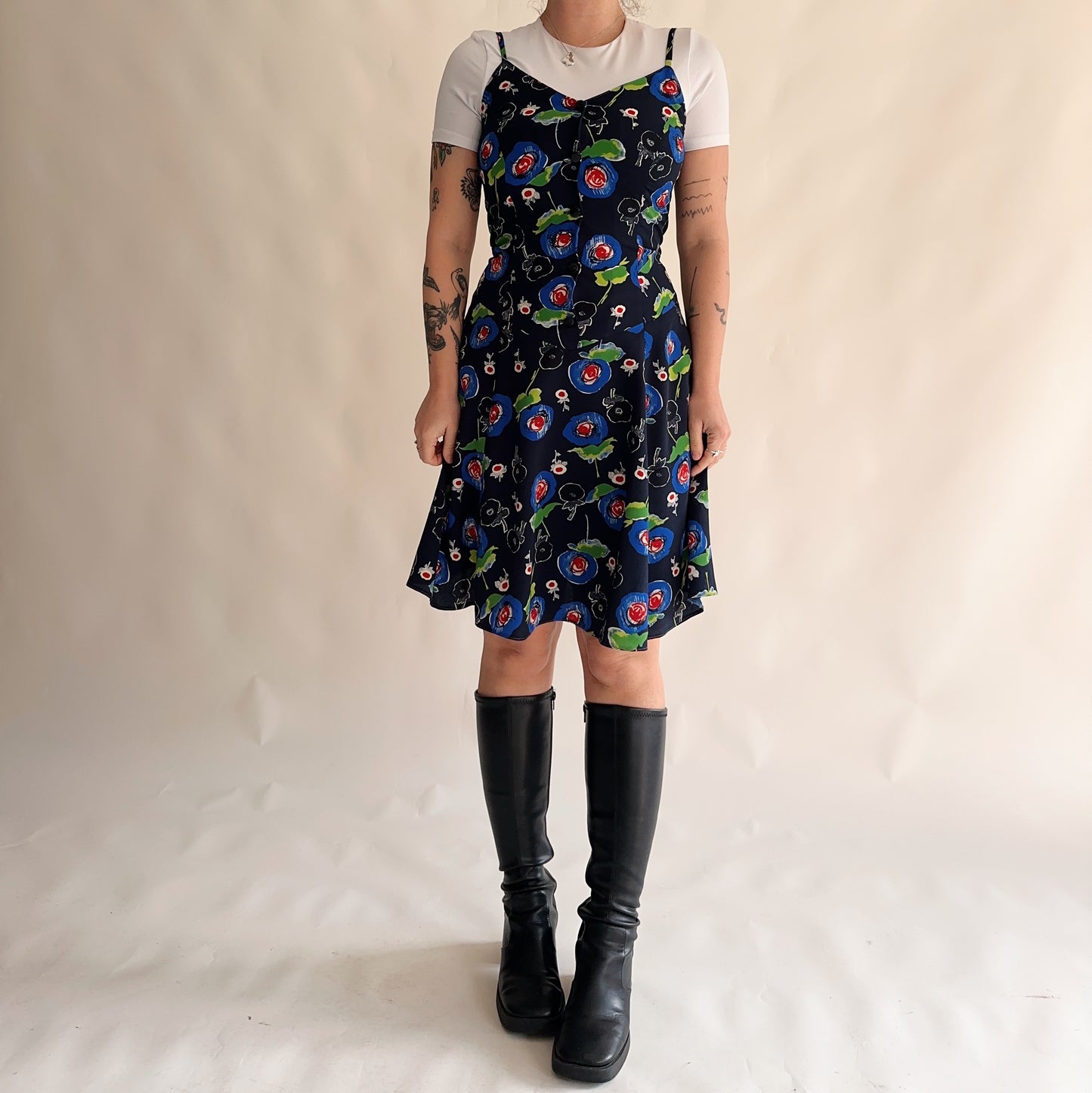 vestido vintage 90s floral (M)