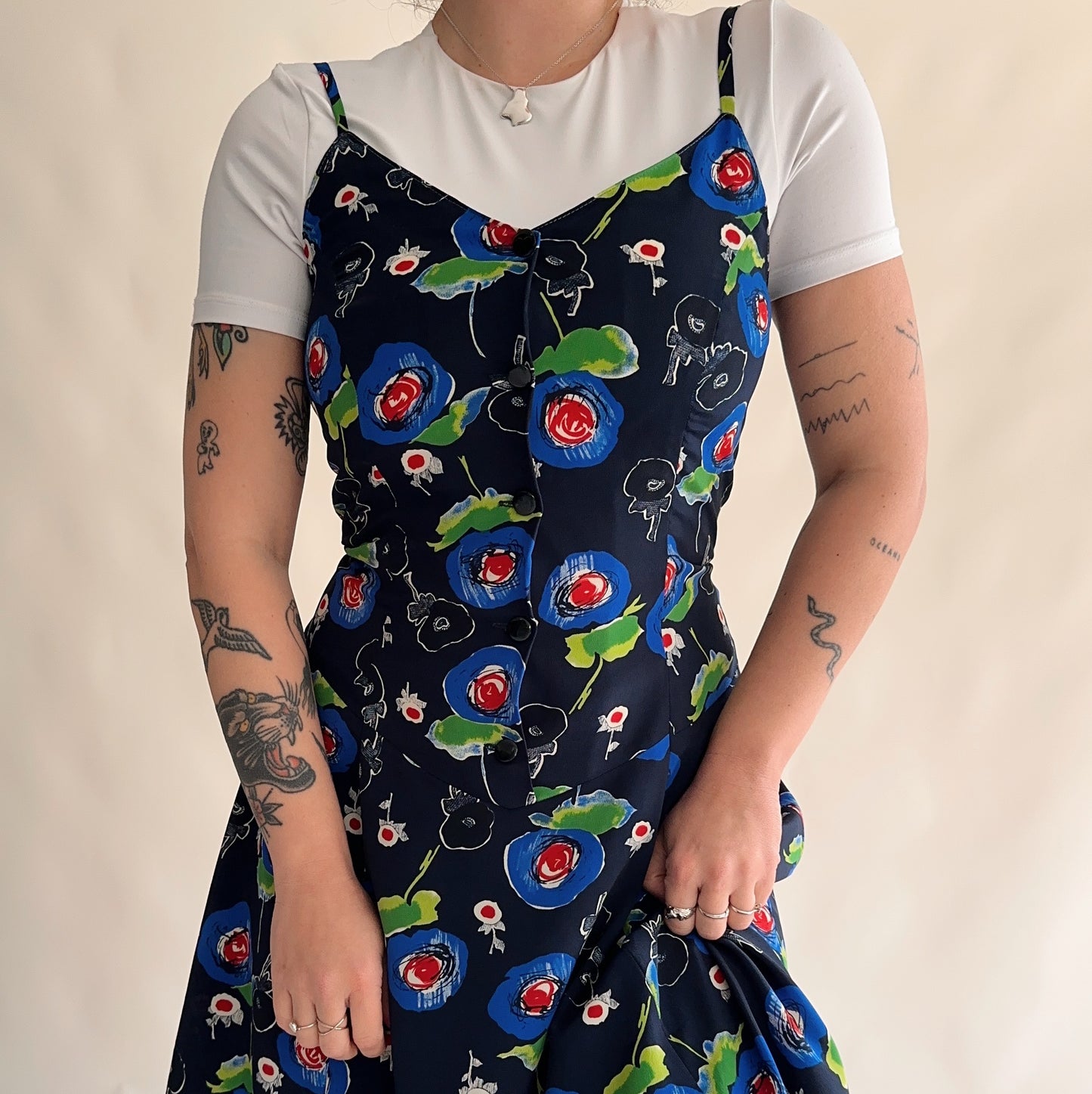 vestido vintage 90s floral (M)