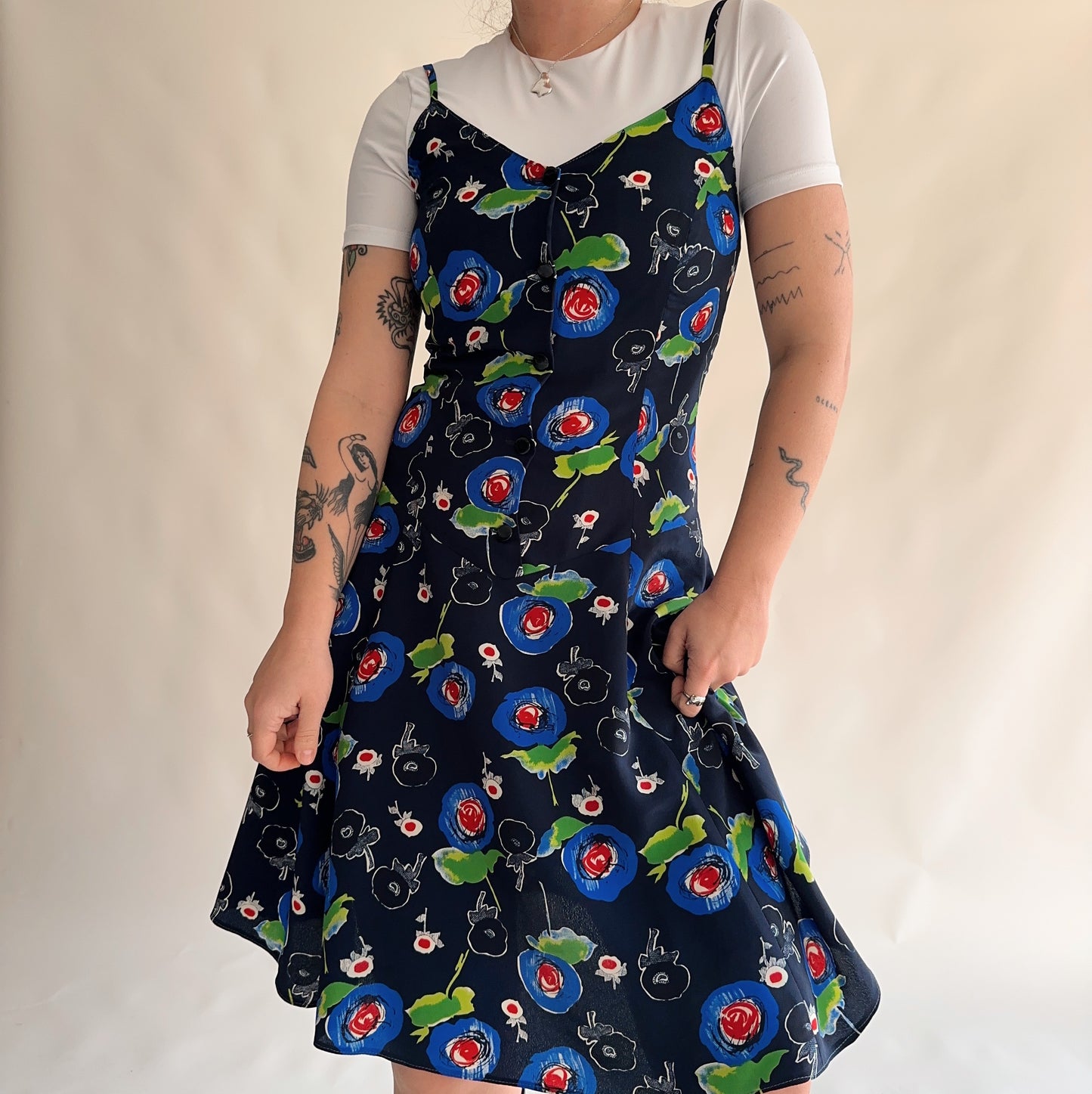 vestido vintage 90s floral (M)