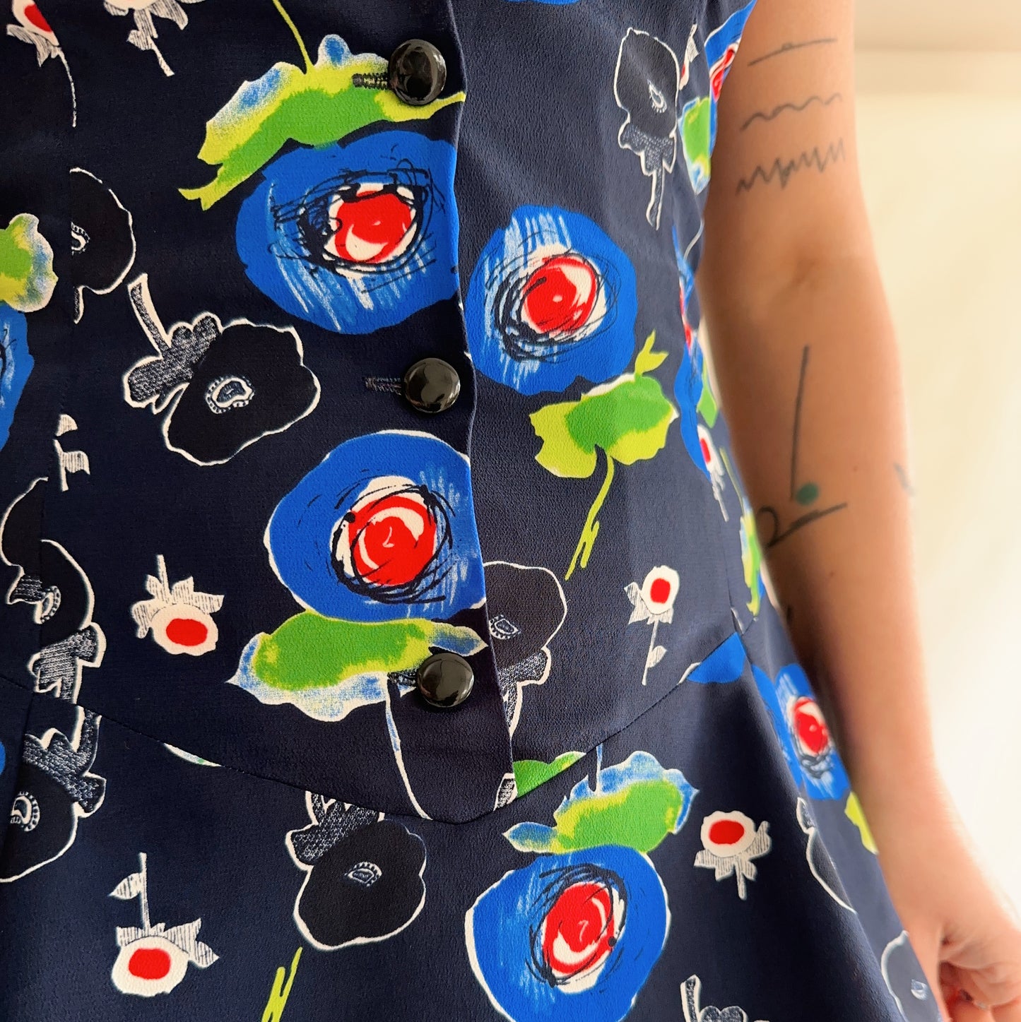 vestido vintage 90s floral (M)