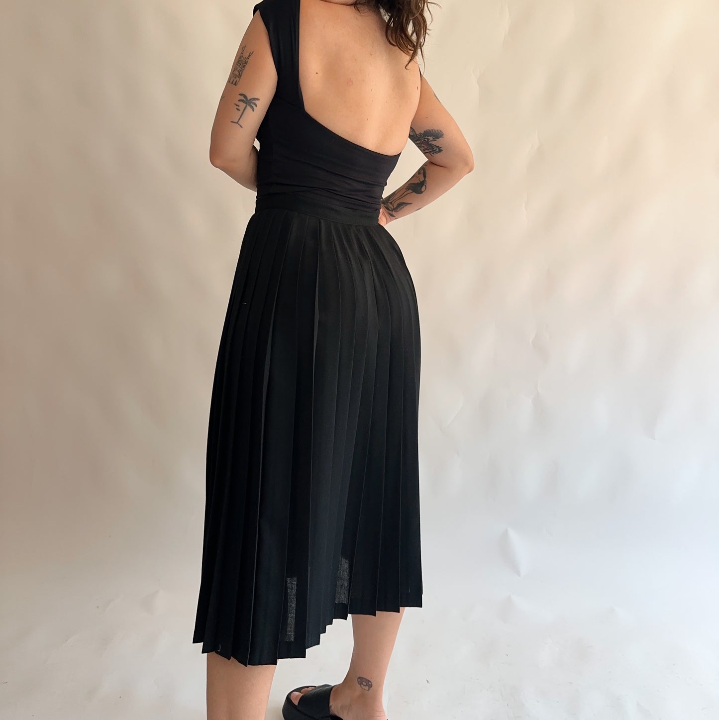 saia vintage plissada 40% lã (XS)