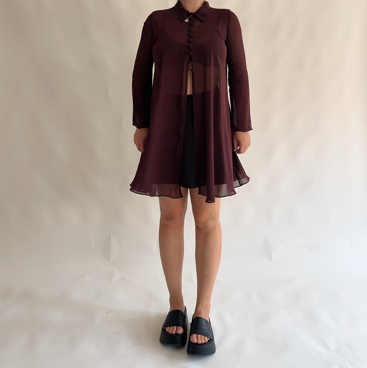 camisa/sobreposição vintage burgundy (S-M)
