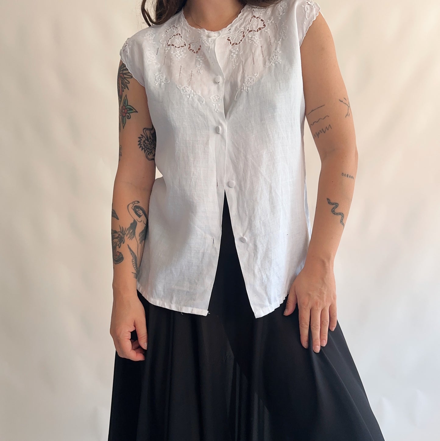 Top Vintage 100% Linho (S)