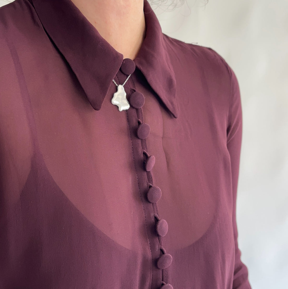 camisa/sobreposição vintage burgundy (S-M)