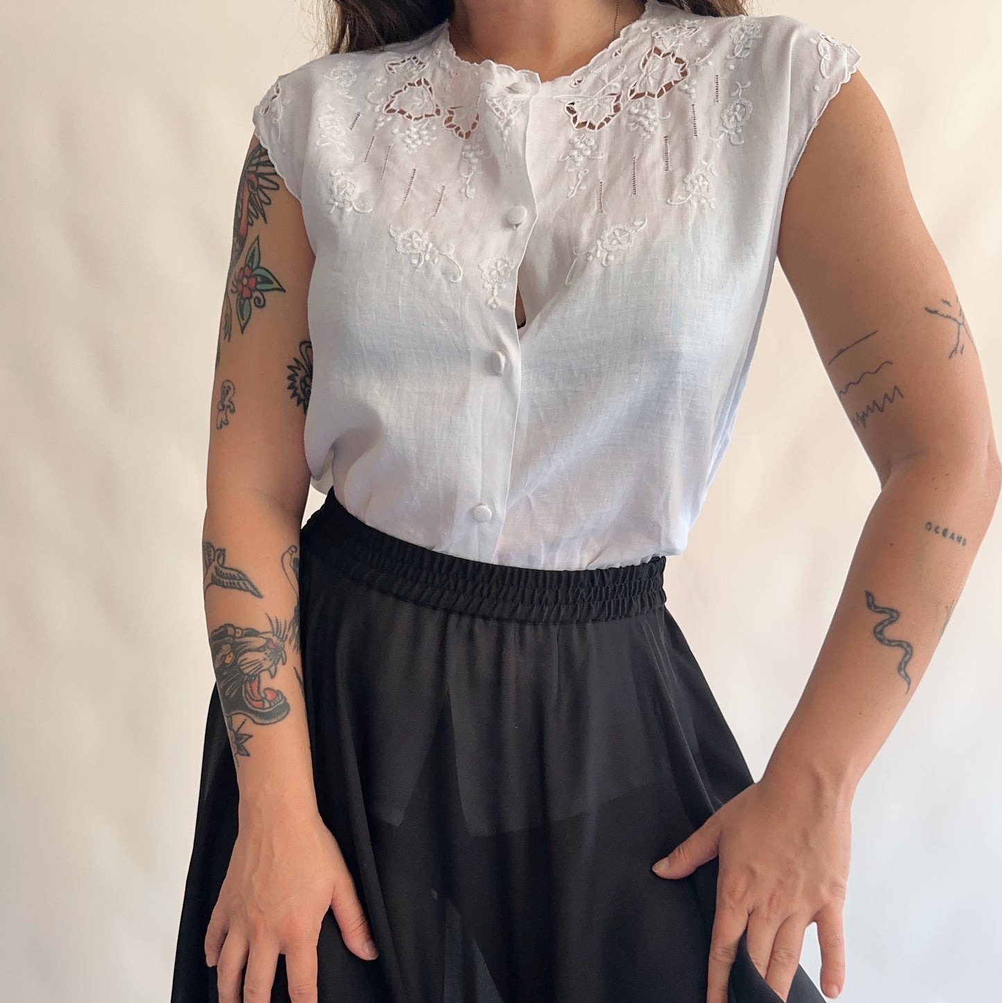 Top Vintage 100% Linho (S)