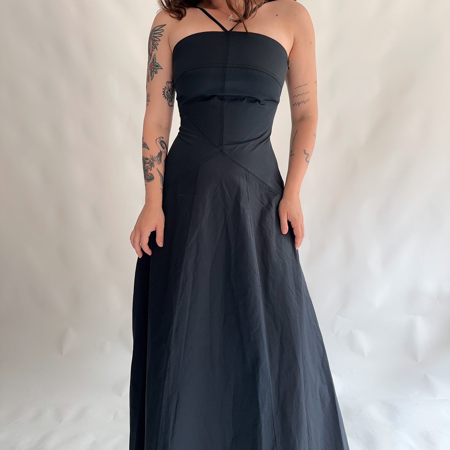 Vestido Vintage Maxi Decote (M)