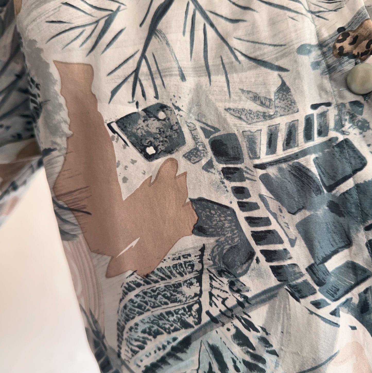 camisa vintage 80s 100% seda (M)