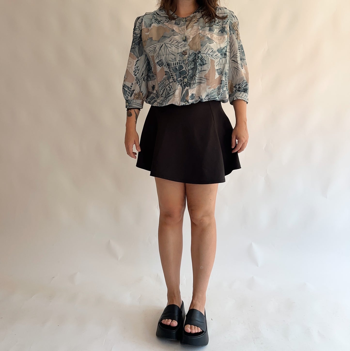 camisa vintage 80s 100% seda (M)