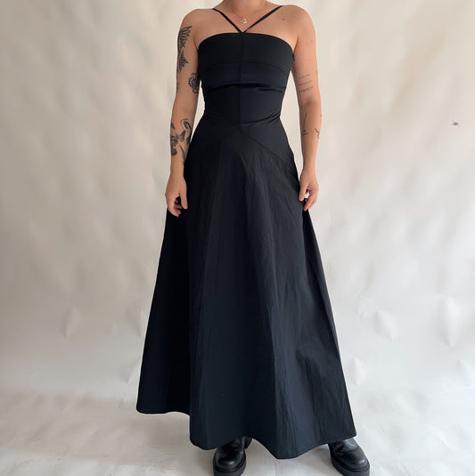 Vestido Vintage Maxi Decote (M)