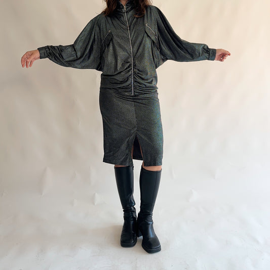 Vestido vintage 80s asa de morcego (L)