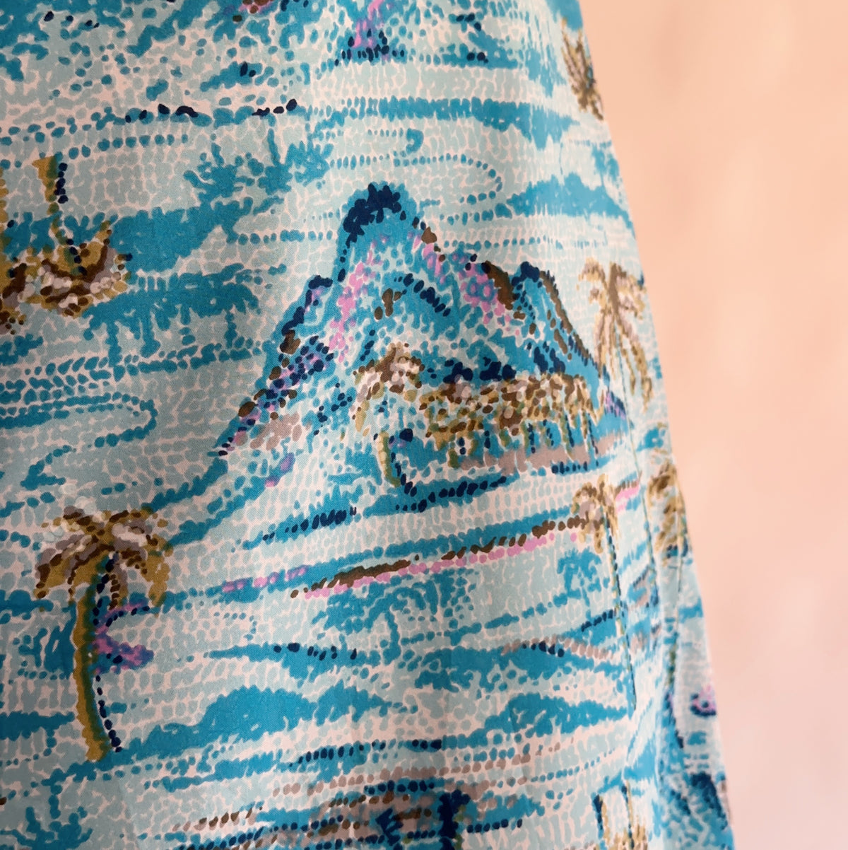 vestido vintage 70s maxi hawaii (M)