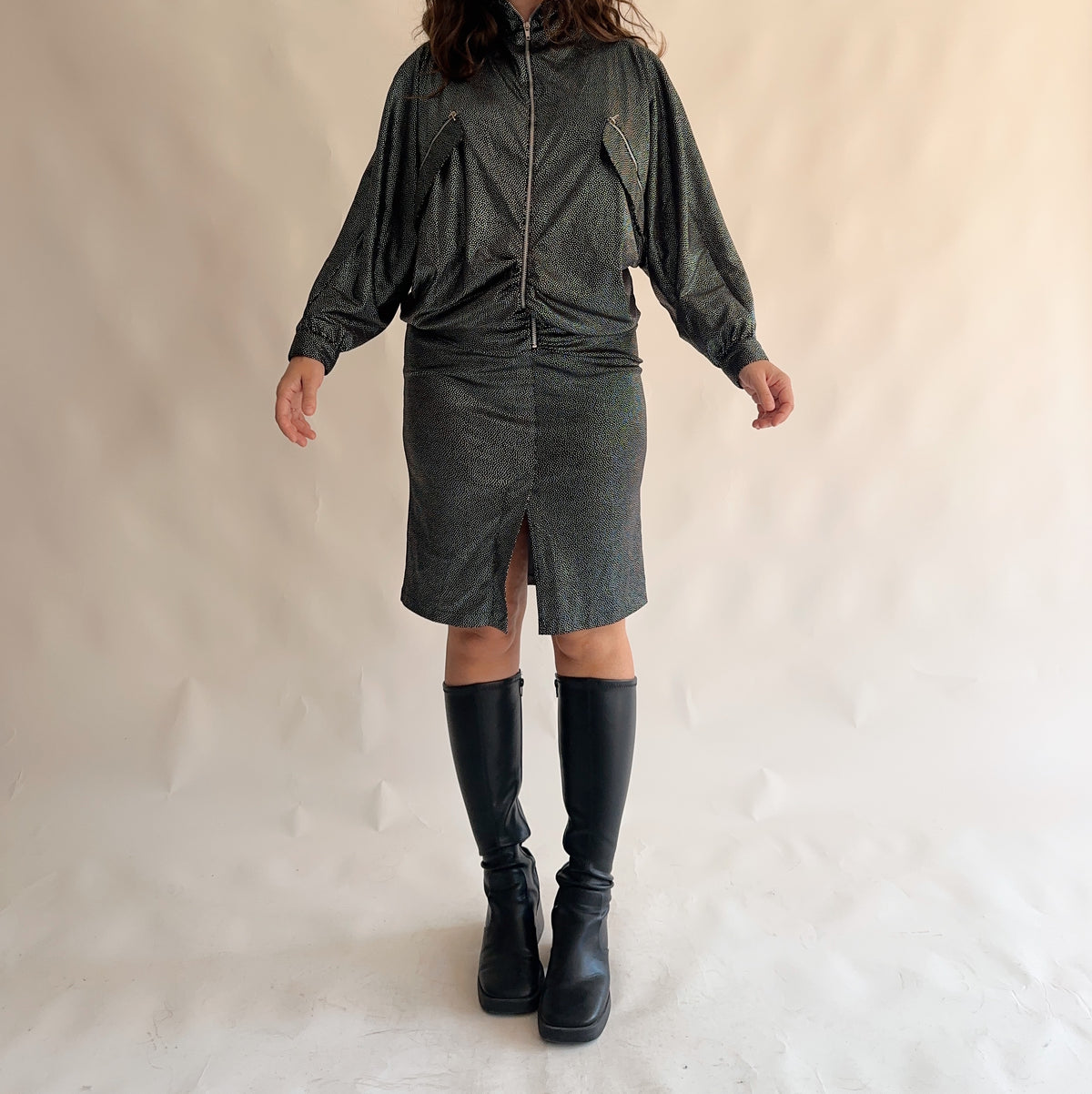 Vestido vintage 80s asa de morcego (L)