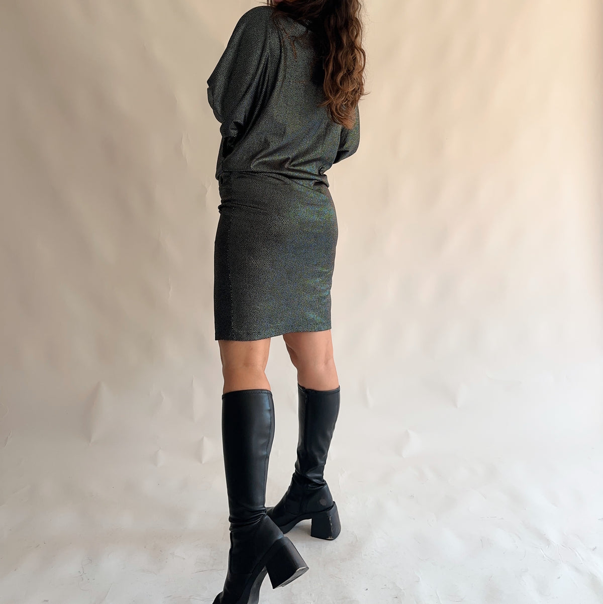 Vestido vintage 80s asa de morcego (L)