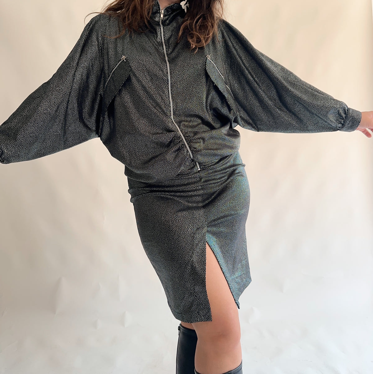 Vestido vintage 80s asa de morcego (L)