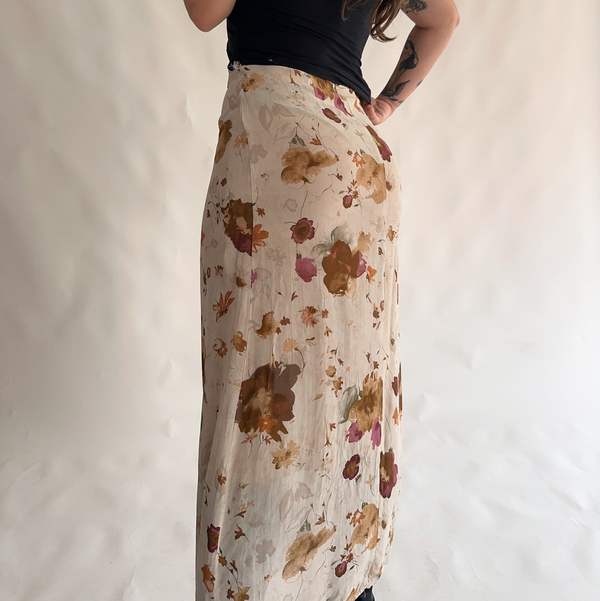 saia vintage longa de outono (M)