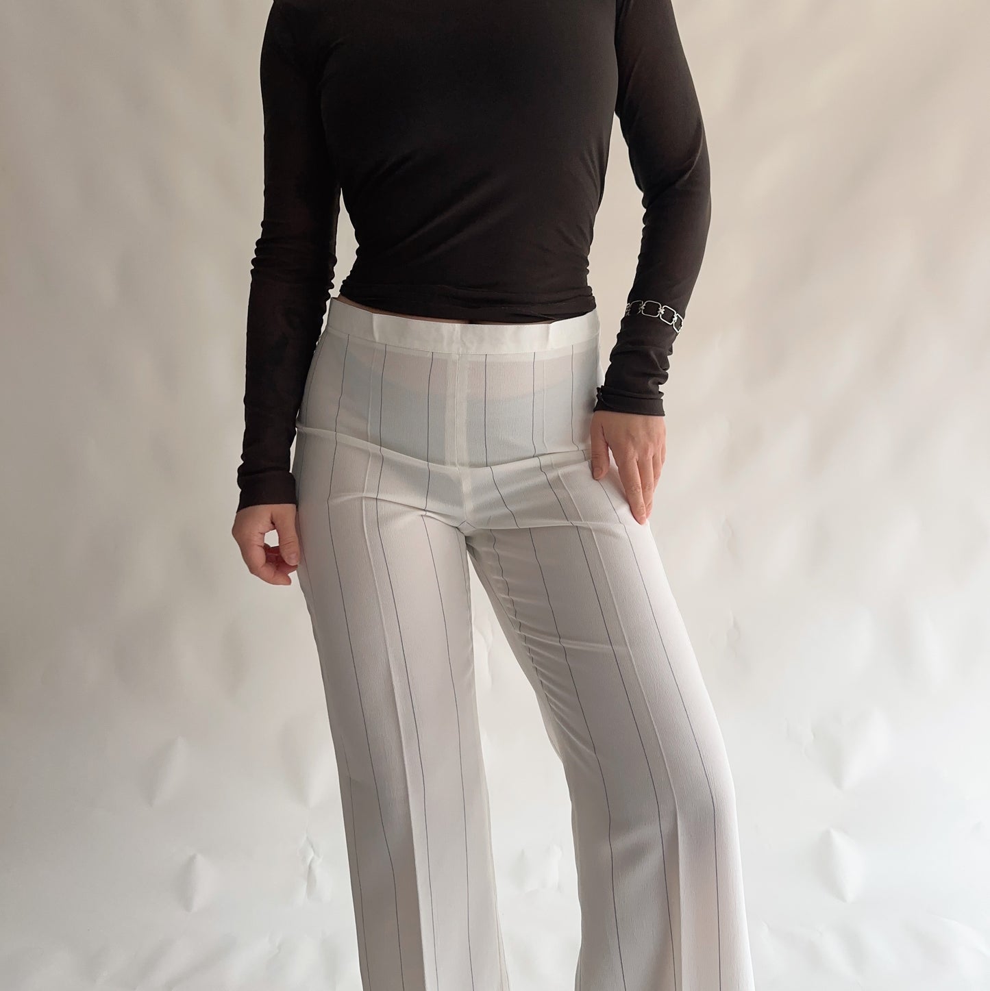 Vintage Striped Flare Trousers (L)