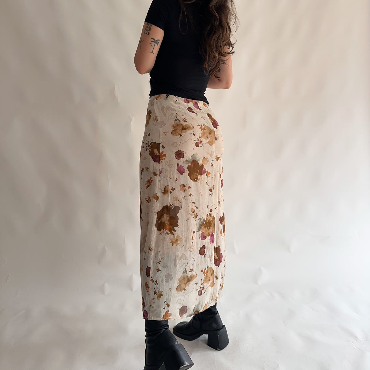 saia vintage longa de outono (M)