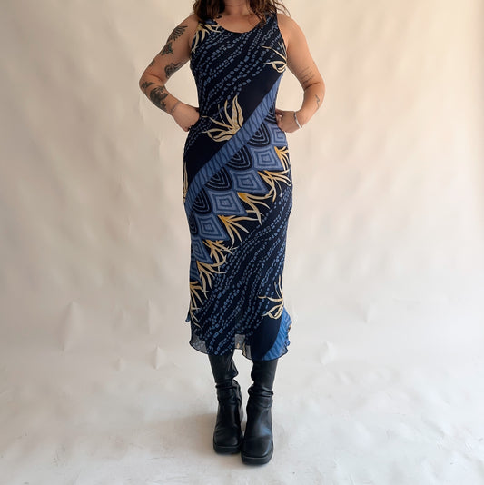 vestido vintage longo y2k dupla face (M)