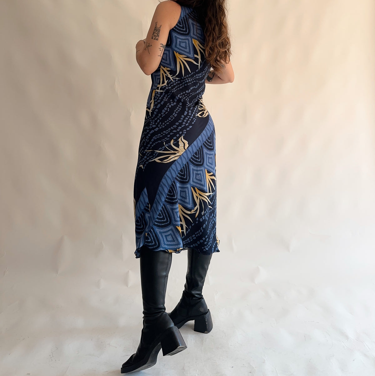 vestido vintage longo y2k dupla face (M)