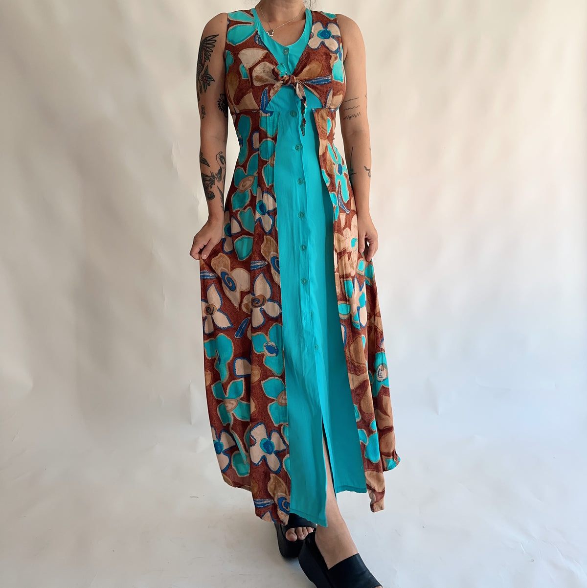 vestido vintage 90s maxi (M)