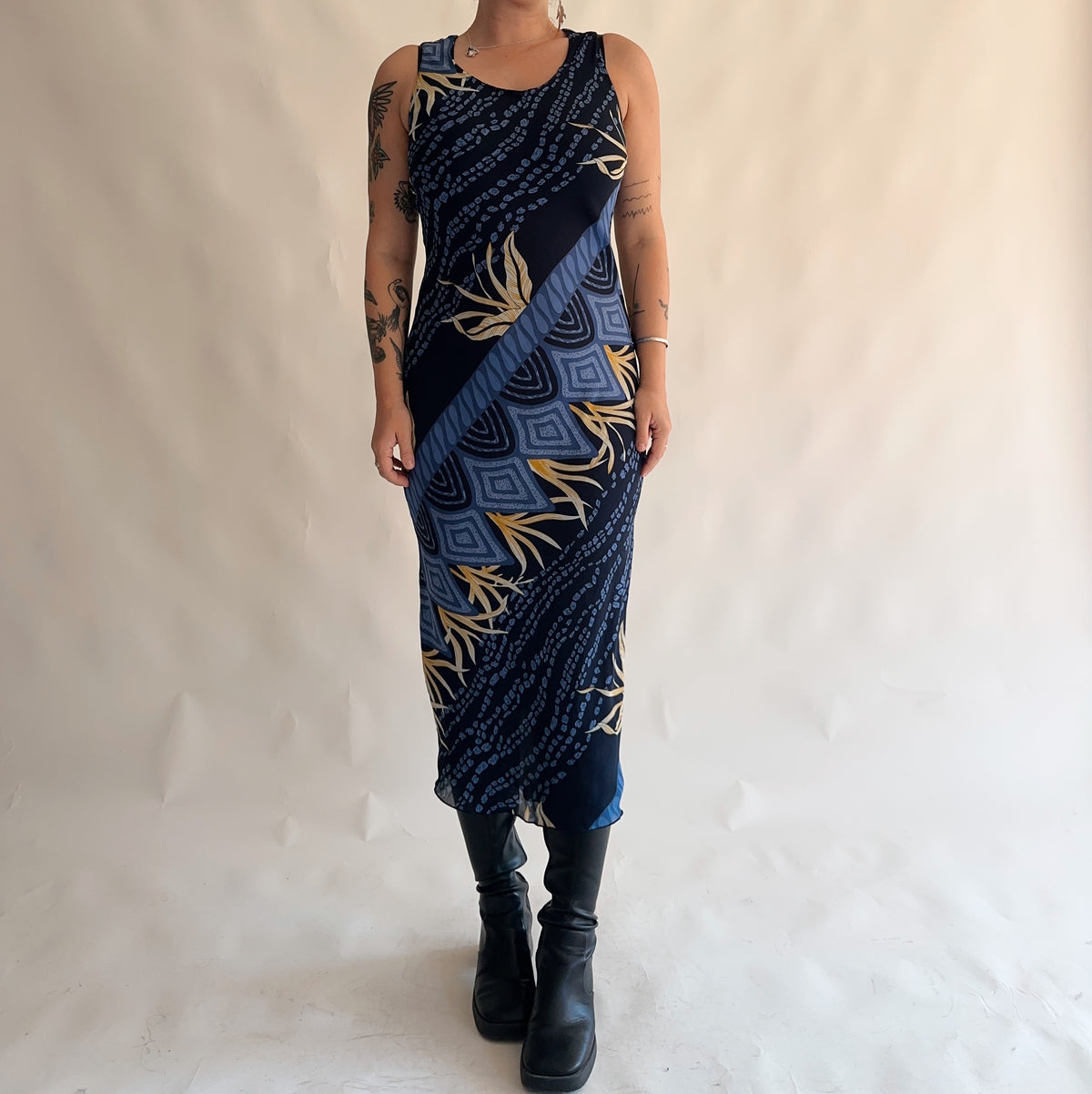 vestido vintage longo y2k dupla face (M)